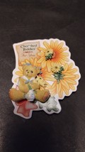 Cherished Teddies Pin Earrings Brooch  Brown Eyed Susan Bear Flower 3 Up Vintage - £12.69 GBP