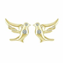 Regalo per orecchini da donna con colomba volante con diamanti placcati in... - £47.89 GBP