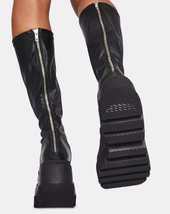 Big Size 43 Gothic Style Black Wedges High Heels Platform Trendy Cool Autumn Win - £55.57 GBP