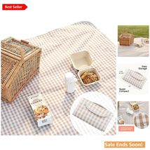 Chic Gingham Outdoor Blanket - Portable 80x60 and Oversized Options Avai... - $65.29