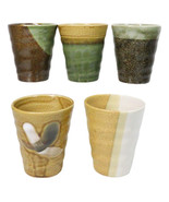 Abstract Art Tenmoku Glazed Ceramic 10oz Coffee Tea Cup Set of 5 Made In... - $828.29 MXN