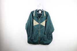 Vtg 90s Streetwear Womens Large Color Block Full Zip Windbreaker Jacket Green - £35.68 GBP