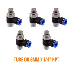 5pcs, Air Flow Valve Control Tube Od 6mm X 1/4" Npt Pneumatic Push En-
s... - $27.83