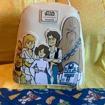 Star Wars Disney Parks Loungefly Cartoon Mini Backpack New 2023 - £47.96 GBP