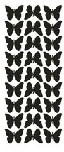 Black 1&quot; Butterfly Stickers BRIDAL SHOWER Wedding Envelope Seals Crafts - £1.56 GBP+