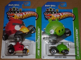 Hot Wheels 2012 HW Annimation Red Bird &amp; Minion On Two Sealed Cards - £7.81 GBP