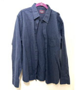 Untuckit Men&#39;s X-Large Dark Blue Button Down Collared Long Sleeve Shirt - $21.07