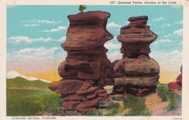 Siamese Twins Garden Of The Gods Colorado Springs CO Postcard D14 - £2.39 GBP