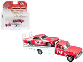 Ford F-350 Ramp Truck #38 Red and White with 1969 Ford Mustang Trans Am #38 Red  - £32.30 GBP