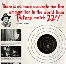 Peters Ammunition 1946 Advertisement Firearms Match .22 Caliber Bullseye DWCC3 - £23.97 GBP