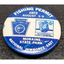 1973 National Jamboree-East Fishing Permit Button - Boy Scouts of America - £11.01 GBP