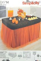 Simplicity D0714 Banquet Table &amp; Chair Cover Apron Banner Pom Pom Party ... - $7.29