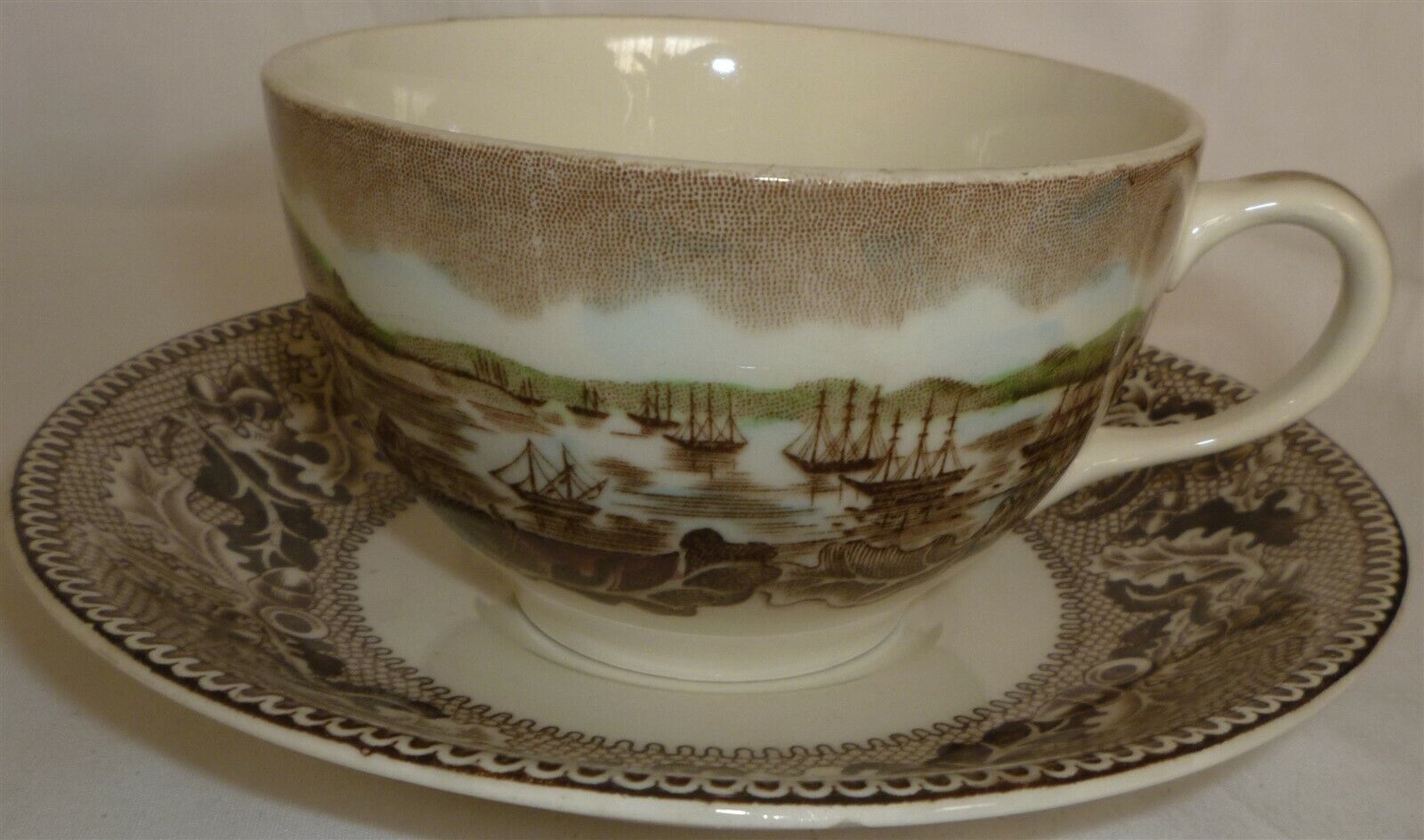 HISTORIC AMERICA CUP/SAUCER JOHNSON BROS.ENGLAND SAN FRANCISCO DURING GO... - $4.00