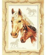 Dimension Equestrian Duo Horses Cross Stitch Printed Mat Kit 8&quot; x 10&quot;  - $18.99