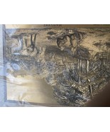 Vintage Original Currier &amp; Ives Gold Foil Metallic Art Prints Titled Har... - $51.88 CAD