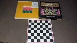 Vintage Chess Set Hasbro World Of Family Fun Game Clear Pink Green 1971 - $32.66