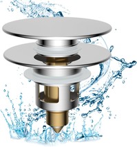 Hibbent All Metal 2 In 1 Bathroom Sink Stopper, Universal Pop Up Drain, ... - $38.99