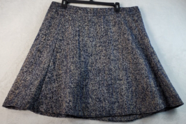 Ann Taylor Winter Skirt Womens Size 14 Blue Polyester Flared Casual Back Zipper - £12.23 GBP