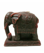 Detailed ELEPHANT CANDLE Brown / Burgundy Wax Ornate Hindu Boho Decor 3&quot;... - £12.34 GBP