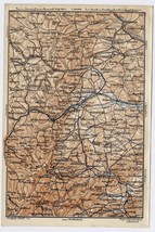 1911 Map Of German Alsace Zabern Saverne Neuwiller Bouxwiller Wasselonne France - £16.76 GBP