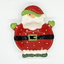 Vintage Cracker Barrel Santa Claus 5” Ceramic Dish Candy Trinket “Merry Merry” - £5.24 GBP