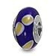 Galaxy Gold GG 925 Sterling Silver Genuine Murano Glass Charm, Blue Lemo... - $25.73