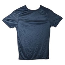 Kids Blank Navy Blue Shirt Youth Size Large Active Wear Workout Top - £14.25 GBP
