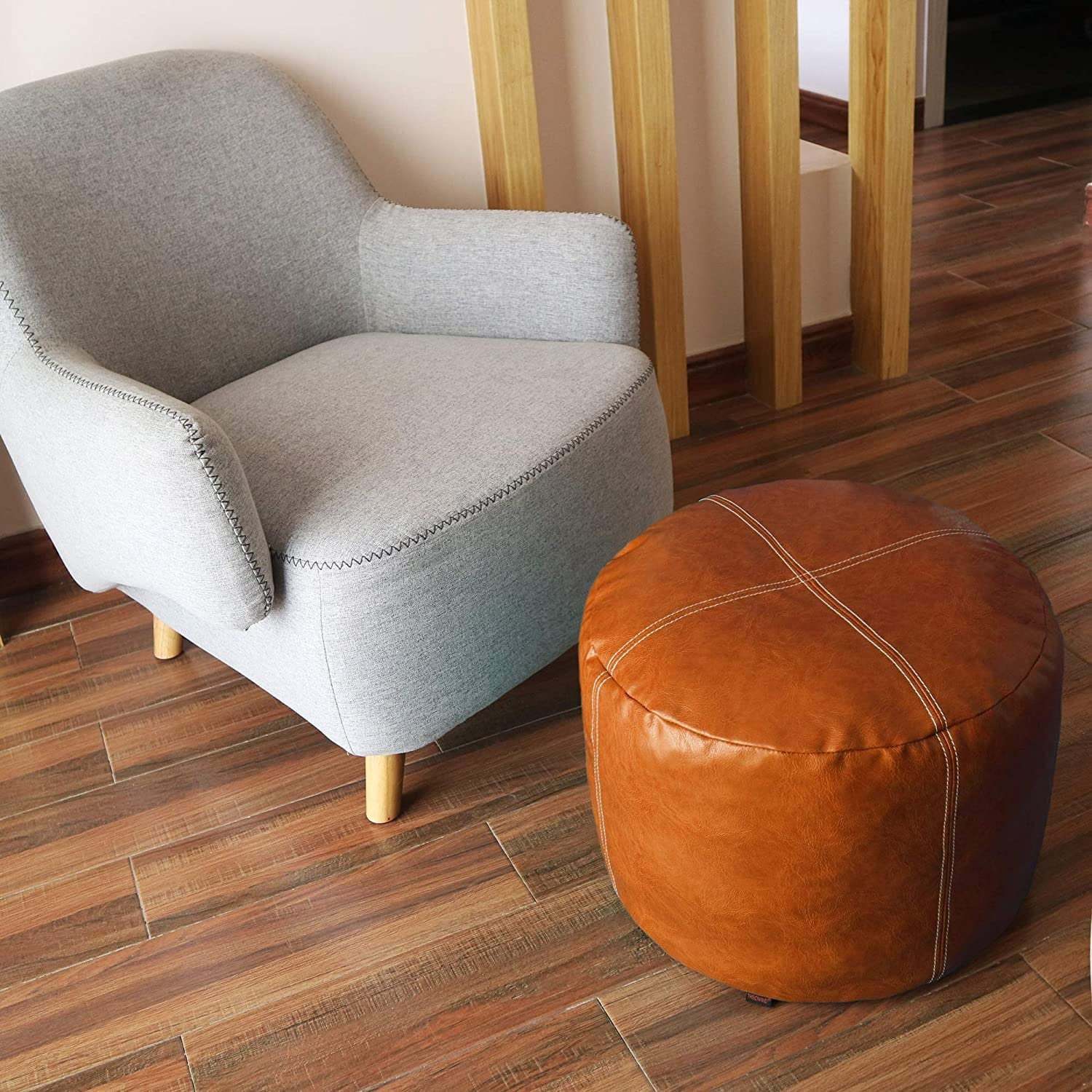 Handmade ottoman, Moroccan Leather Pouf , hassock , Footstool, footrest
