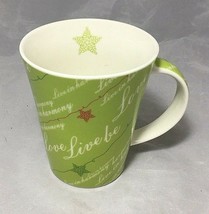 Starbucks Coffee 2005 Christmas Live In Harmony lime white red porcelain... - £7.75 GBP