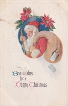 Christmas Santa Claus Drops Packages From Sack Walking Stick 1924 Postcard B27 - £2.34 GBP