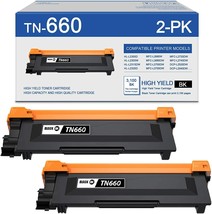 2 Pack TN660 High Yield Toner Cartridge for Brother tn-630 MFC-L2700DW p... - £26.74 GBP