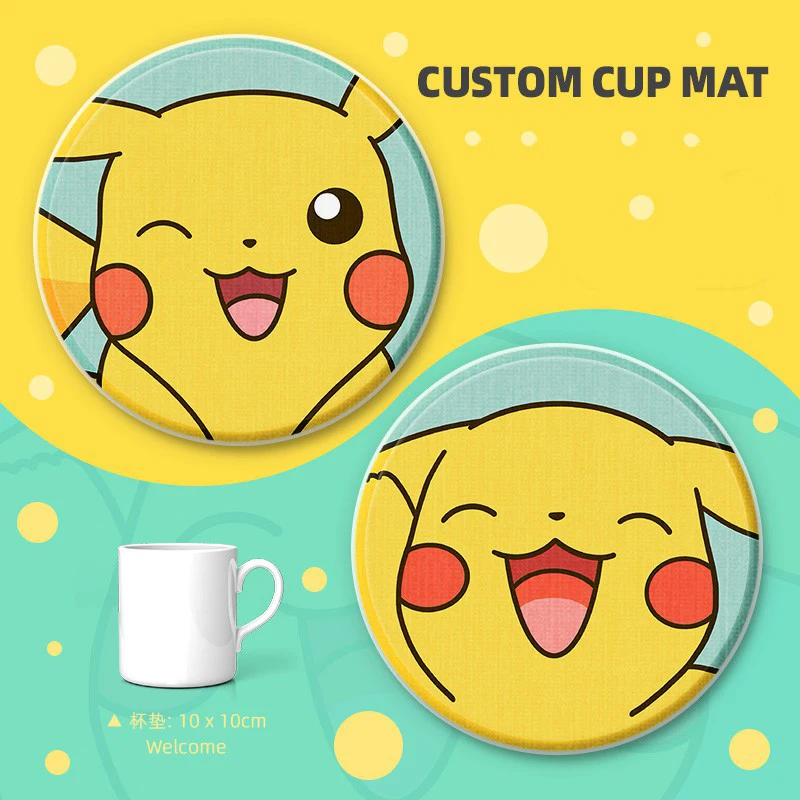 15*15cm pokemon kawaii Pikachu expression anime figure office suction coaster - £7.76 GBP+