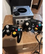 Nintendo Gamecube Console Silver w 2 Black Controllers, Memory Card - Te... - $94.05