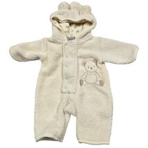Carter&#39;s Newborn Cream Teddy Bear Sherpa Fleece Hooded Snowsuit Bunting ... - $29.70
