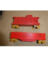 Vintage 1950s Wooden CCC & StL Hopper and CM StlP Caboose Train Cars - $454.01 MXN