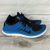 Nike Free Flyknit 4.0 Men&#39;s Size 14 Running Shoes Blue Black - £31.96 GBP