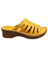 Eddie Bauer Slide Sandals Womens US 8M Brown Tan Leather Wedge Comfort S... - $29.30