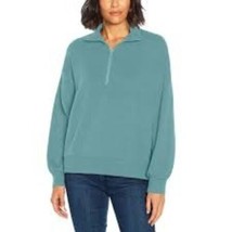 Three Dots Womens Quarter Zip Pullover,Nile Blue,Large - £43.75 GBP