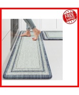 Versatile Anti-Fatigue Mats - Waterproof Kitchen Rugs in Blue/Gray Set of 2 - $914.25 MXN