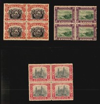 URUGUAY 1895 #124 126 128 block of 4 MH $420 lighthouse cathedral ship f... - £237.68 GBP