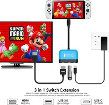 TV Docking Station for Switch Portable Charging and HDMI Adapter with USB 3.0 Po - £29.30 GBP