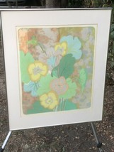Jim Warren Vintage Modern Abstract Floral Watercolor Serigraph Numbered &amp; Signed - £472.76 GBP