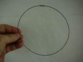 (v511-A) twisted Stainless steel BLACK cable slider 17.5" necklace for p... - $6.29