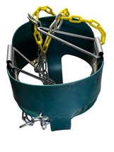 Heavy-Duty Green Plastic Bucket With Metal Support Chains &amp; Yellow Handles - $14.40