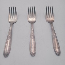 Set Of 3 Antique Isabella Silverplate Flatware Salad Forks 1913 Replacem... - $239.54 MXN