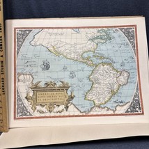Vintage The New World By Abraham Ortelius 1570  Reprod. By Rand McNally ... - £15.57 GBP