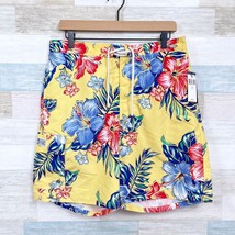 POLO Ralph Lauren Tropical Floral Swim Trunks Yellow 7.5 Inch Inseam Mens Large - £62.14 GBP