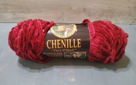 Lion Brand Chenille Thick & Quick Yarn 2 Skeins Wine 100 Yards - $23.17