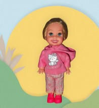 Used Shelly Doll (Kelly) barbie with Pink Hoodie - Blonde Hair Pulled Back - Goo - £8.71 GBP