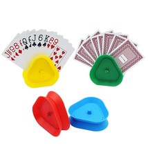 Playing Card Hand Holder Tray, Triangle Shaped Hands-Free Poker Rack Holder, 4 C - £10.96 GBP